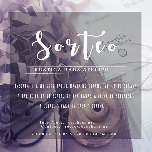 ¡Cada vez falta menos para nuestro taller!!! Aprovecha inscribiéndote del 25 al 28 de noviembre y participa en el sorteo de una canasta llena de cosas ricas y bellas preparadas  por @_maytegutierrez_ y yo especialmente para ustedes ? Es como si la Navidad se adelantara!!!! ?? ¿Quién dice yo? ?? Más info, link en bio o ?? https://casahaus.net/taller-rustica-haus/ ?#tallerescreativos #diy #cocina