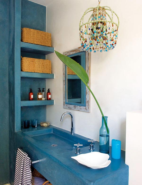 baño azul