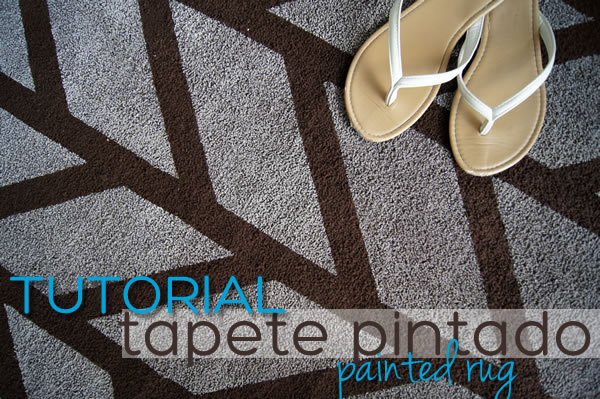 painted rug tutorial cómo pintar un tapete
