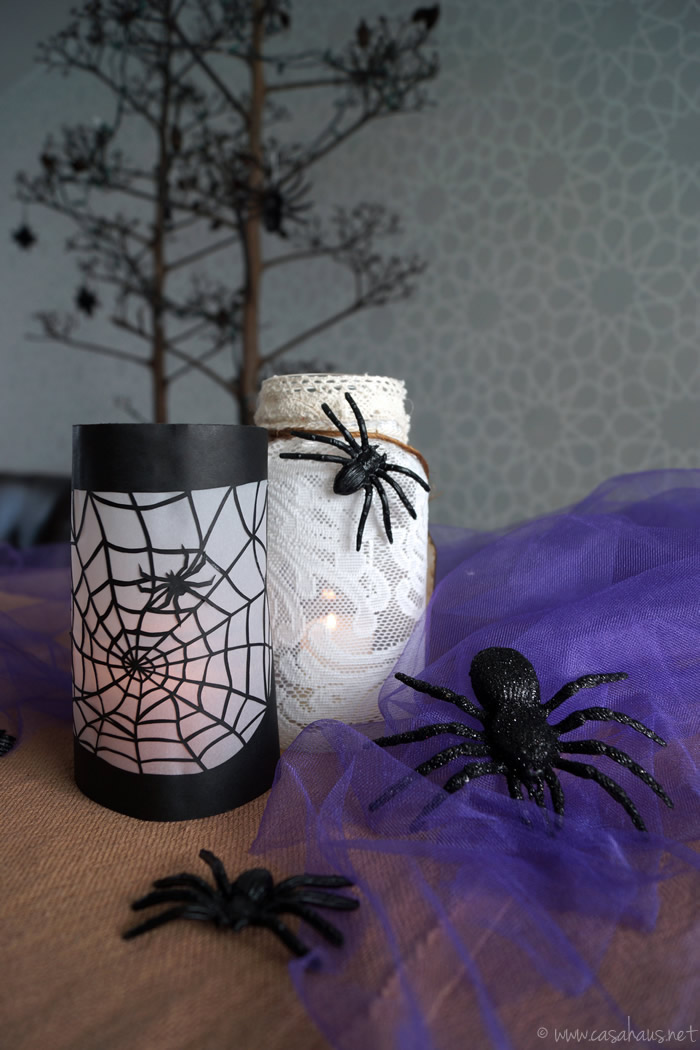 DIY paper lanterns for Halloween // Portavelas de papel para Halloween y Día de Muertos // Casa Haus