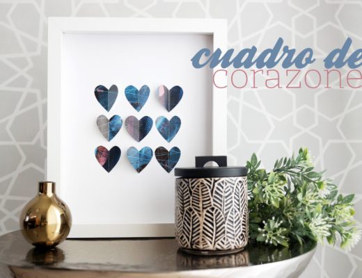 DIY Valentine's Gift Art / Lindo y moderno cuadro de corazones para San Valentín - Casa Haus Deco