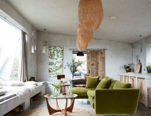Interiores de concreto: Hermoso espacio abierto de sala, comedor y cocina